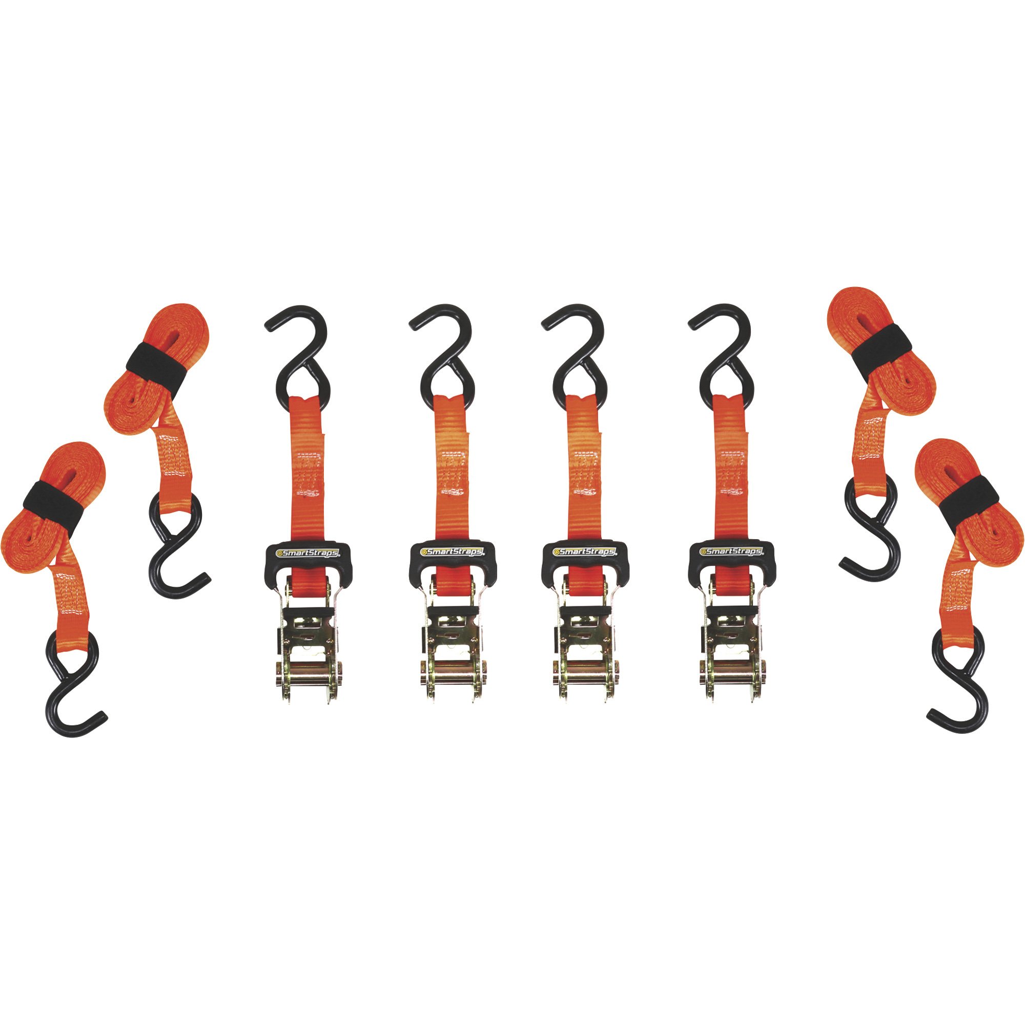 Husky 1-1/2 In. X 16 Ft. Ratchet Tie-Down With Double J-Hook (4-Pack...